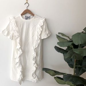 English Factory Short Sleeve Ruffle Shift Dress